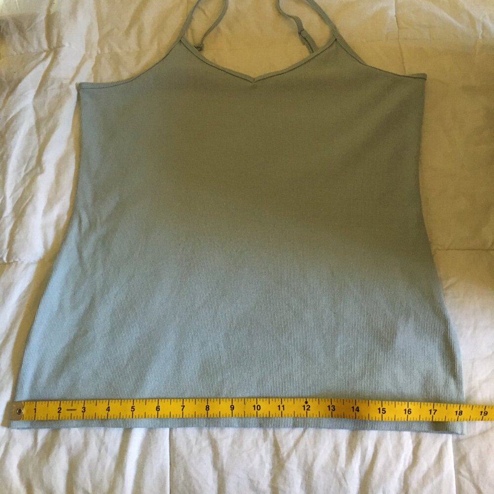 Ricki's Ice Blue Ribbed V-Neck Cotton Camisole Adjustable Straps - Picture 13 of 14